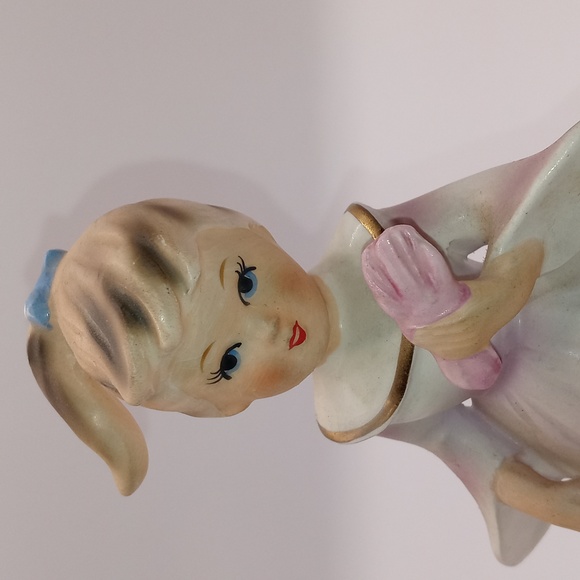 Vintage Porcelain Musical Girl in Big Pink Dress Schmid Brothers Made in Japan - Picture 5 of 6